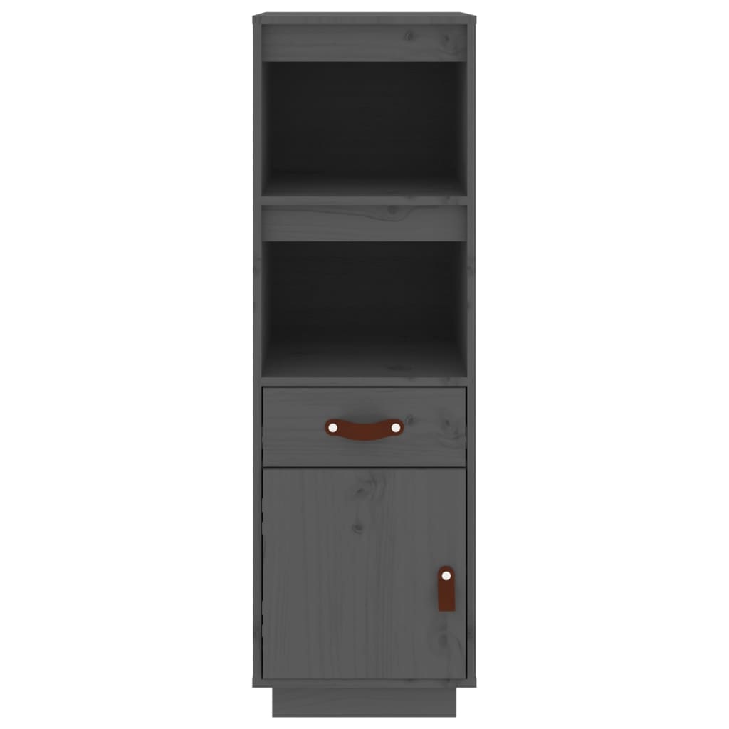 VidaXL Hoge kast 34x40x108,5 cm massief grenenhout grijs