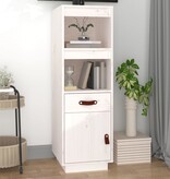 VidaXL Hoge kast 34x40x108,5 cm massief grenenhout wit