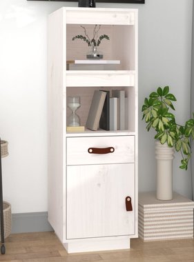 VidaXL Hoge kast 34x40x108,5 cm massief grenenhout wit