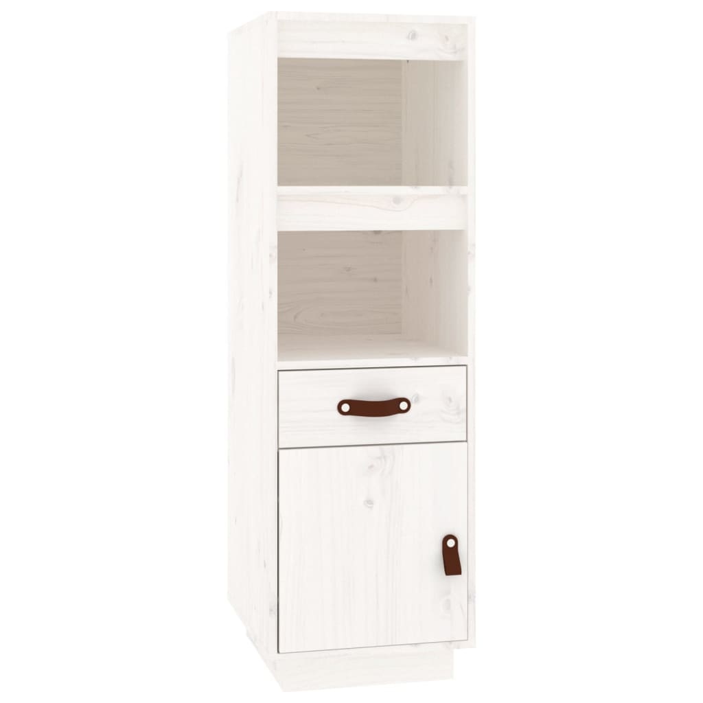 VidaXL Hoge kast 34x40x108,5 cm massief grenenhout wit