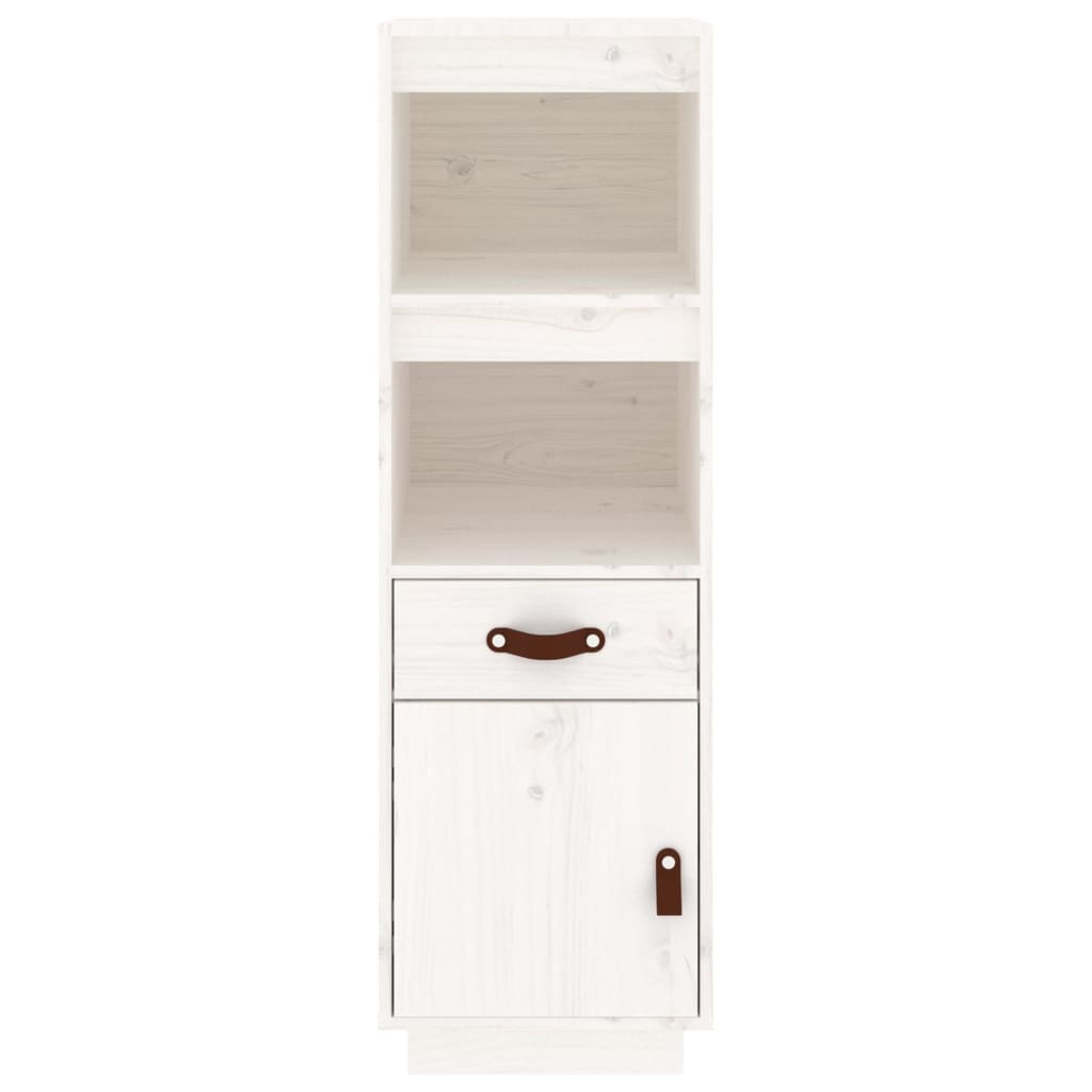 VidaXL Hoge kast 34x40x108,5 cm massief grenenhout wit