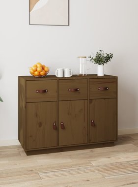 VidaXL Dressoir 100x40x75 cm massief grenenhout honingbruin