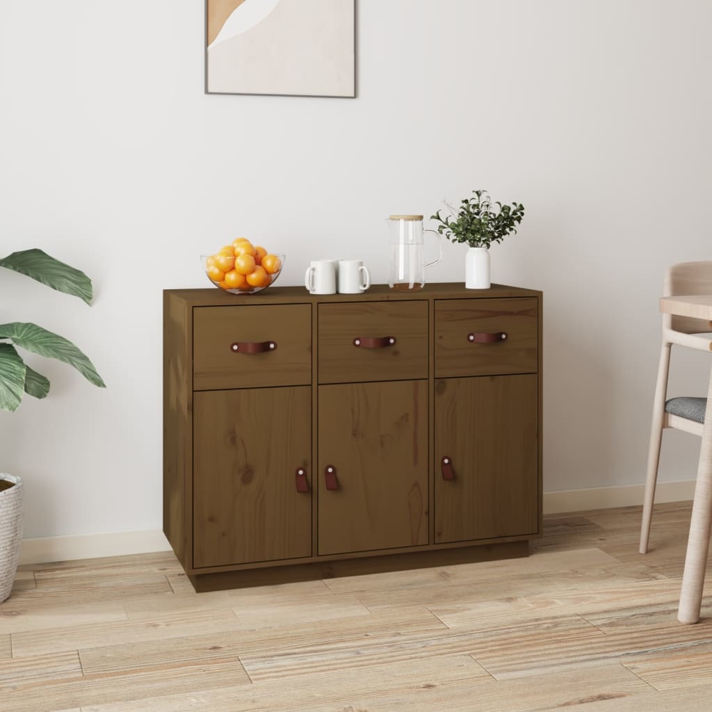 VidaXL Dressoir 100x40x75 cm massief grenenhout honingbruin