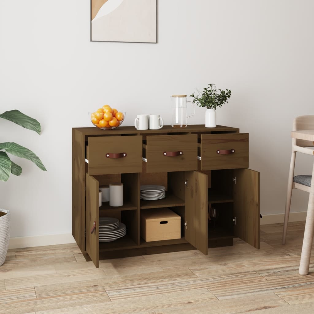 VidaXL Dressoir 100x40x75 cm massief grenenhout honingbruin