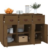 VidaXL Dressoir 100x40x75 cm massief grenenhout honingbruin