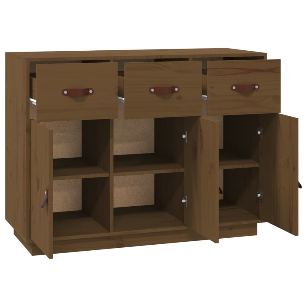 VidaXL Dressoir 100x40x75 cm massief grenenhout honingbruin