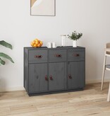 VidaXL Dressoir 100x40x75 cm massief grenenhout grijs