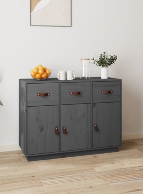 VidaXL Dressoir 100x40x75 cm massief grenenhout grijs