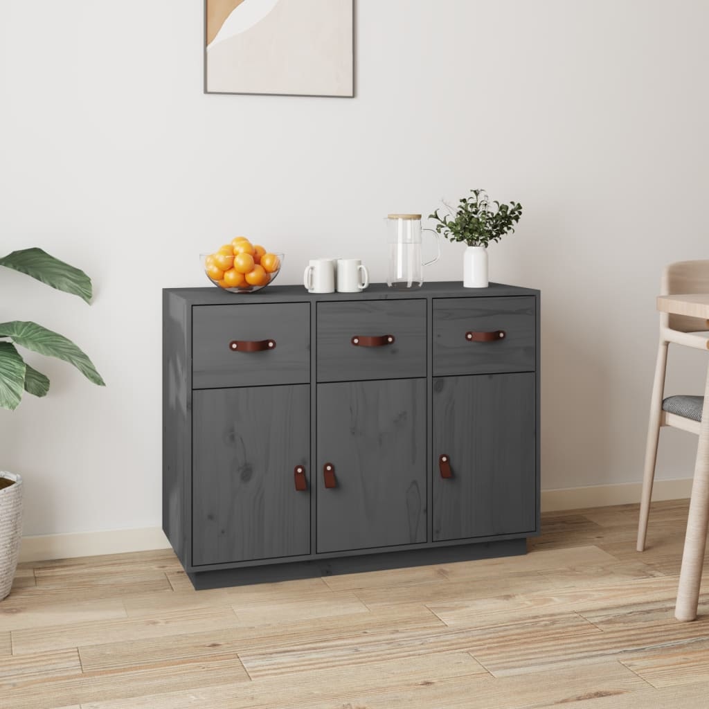 VidaXL Dressoir 100x40x75 cm massief grenenhout grijs