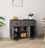 VidaXL Dressoir 100x40x75 cm massief grenenhout grijs