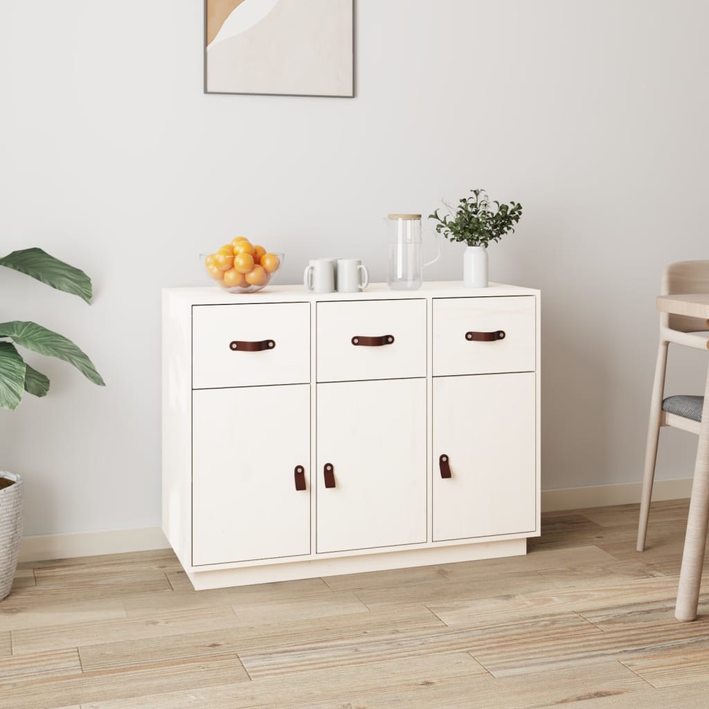 VidaXL Dressoir 100x40x75 cm massief grenenhout wit