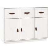 VidaXL Dressoir 100x40x75 cm massief grenenhout wit