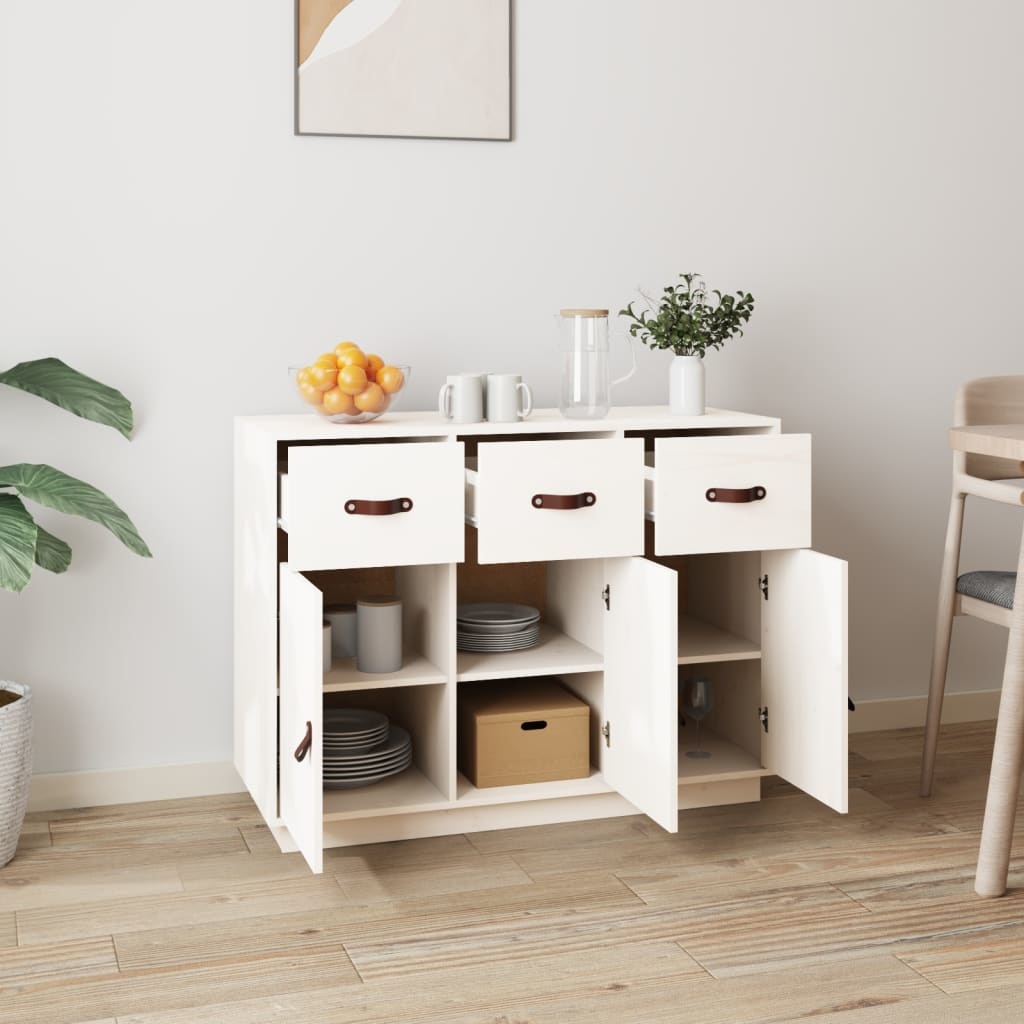 VidaXL Dressoir 100x40x75 cm massief grenenhout wit