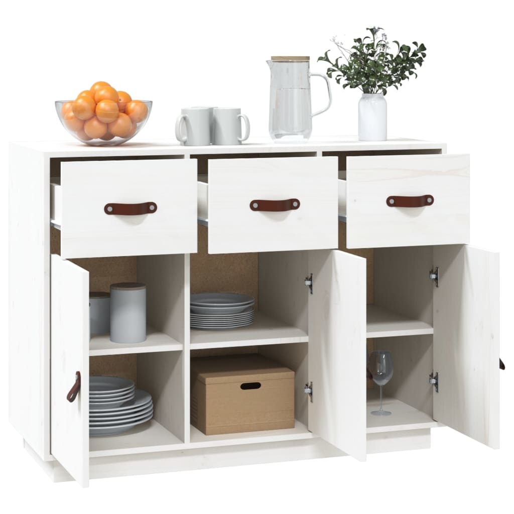 VidaXL Dressoir 100x40x75 cm massief grenenhout wit