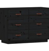 VidaXL Dressoir 100x40x75 cm massief grenenhout zwart