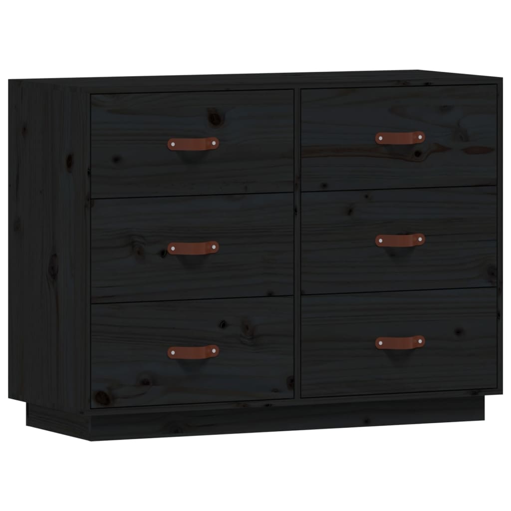 VidaXL Dressoir 100x40x75 cm massief grenenhout zwart