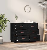 VidaXL Dressoir 100x40x75 cm massief grenenhout zwart