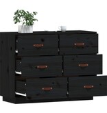 VidaXL Dressoir 100x40x75 cm massief grenenhout zwart
