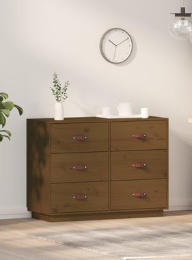 VidaXL Dressoir 100x40x75 cm massief grenenhout honingbruin