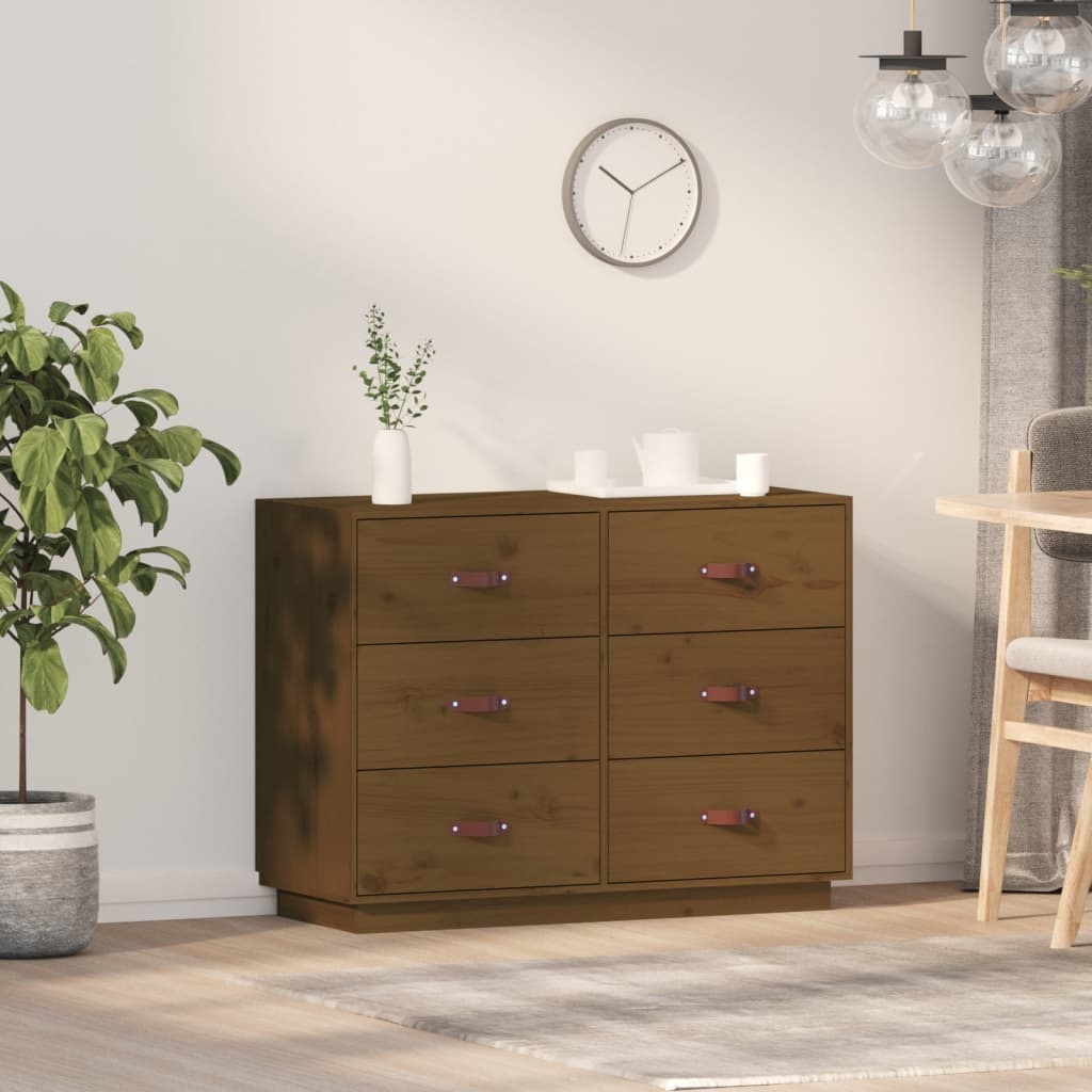 VidaXL Dressoir 100x40x75 cm massief grenenhout honingbruin