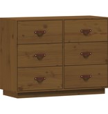 vidaXL Dressoir 100x40x75 cm massief grenenhout honingbruin