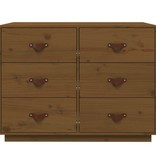 vidaXL Dressoir 100x40x75 cm massief grenenhout honingbruin