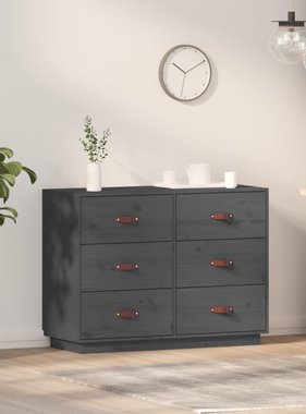 VidaXL Dressoir 100x40x75 cm massief grenenhout grijs
