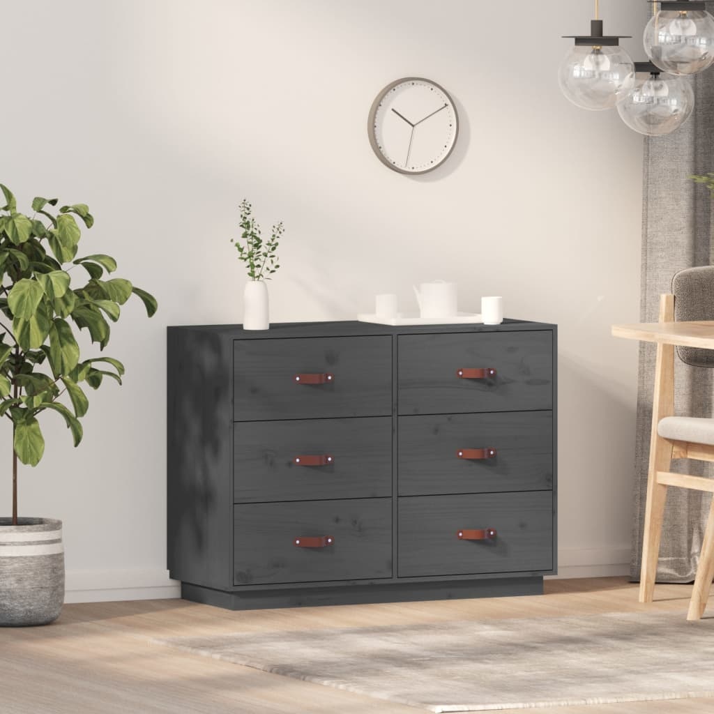VidaXL Dressoir 100x40x75 cm massief grenenhout grijs
