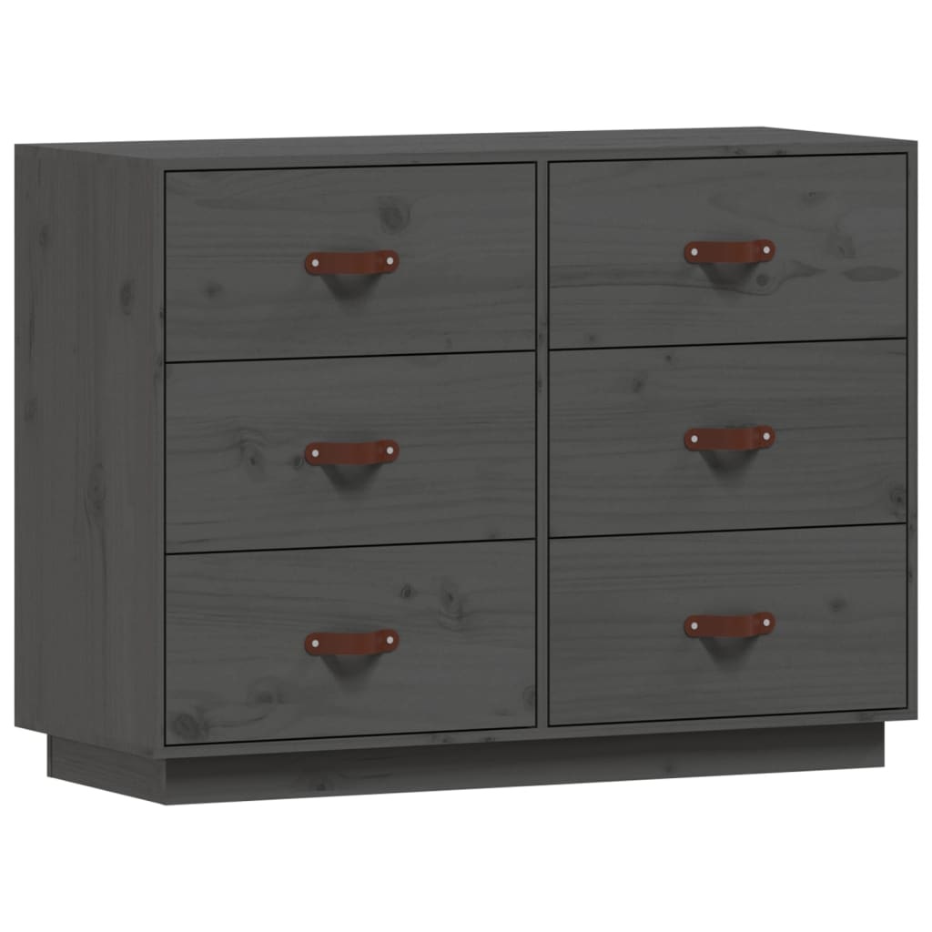 VidaXL Dressoir 100x40x75 cm massief grenenhout grijs