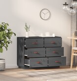 VidaXL Dressoir 100x40x75 cm massief grenenhout grijs