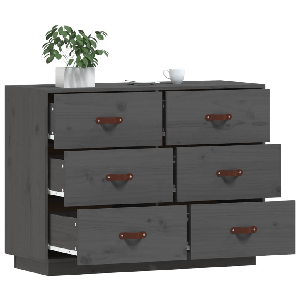 VidaXL Dressoir 100x40x75 cm massief grenenhout grijs
