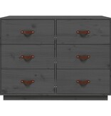 VidaXL Dressoir 100x40x75 cm massief grenenhout grijs
