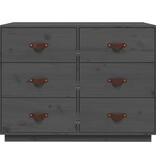 vidaXL Dressoir 100x40x75 cm massief grenenhout grijs