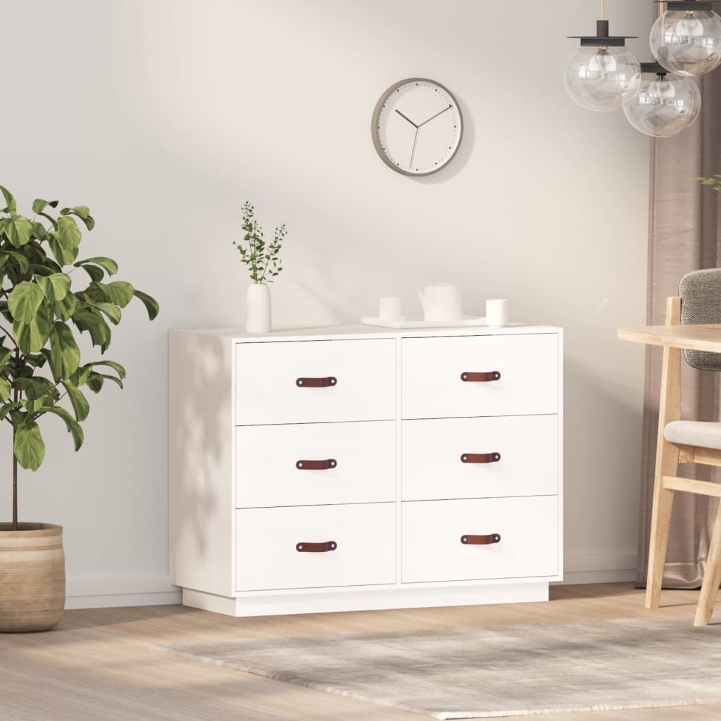 VidaXL Dressoir 100x40x75 cm massief grenenhout wit