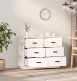 VidaXL Dressoir 100x40x75 cm massief grenenhout wit