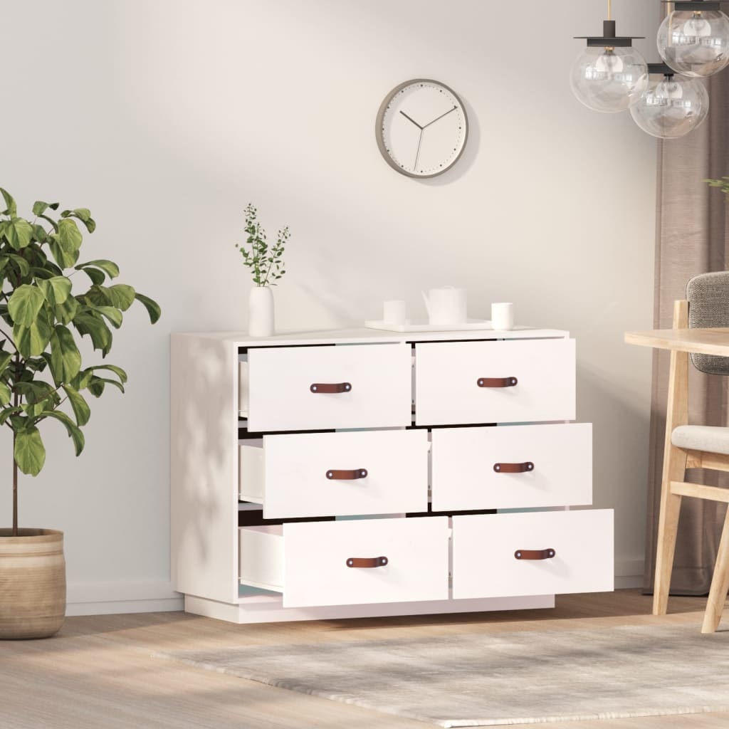 VidaXL Dressoir 100x40x75 cm massief grenenhout wit