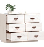 VidaXL Dressoir 100x40x75 cm massief grenenhout wit