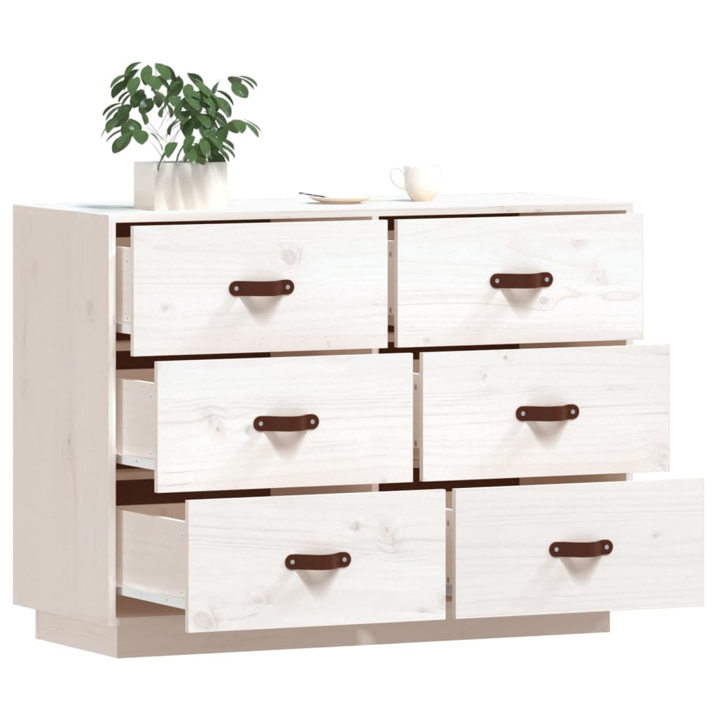 VidaXL Dressoir 100x40x75 cm massief grenenhout wit