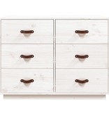 VidaXL Dressoir 100x40x75 cm massief grenenhout wit