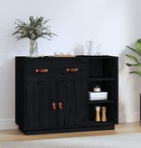 VidaXL Dressoir 98,5x40x75 cm massief grenenhout zwart
