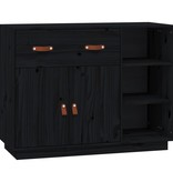 VidaXL Dressoir 98,5x40x75 cm massief grenenhout zwart