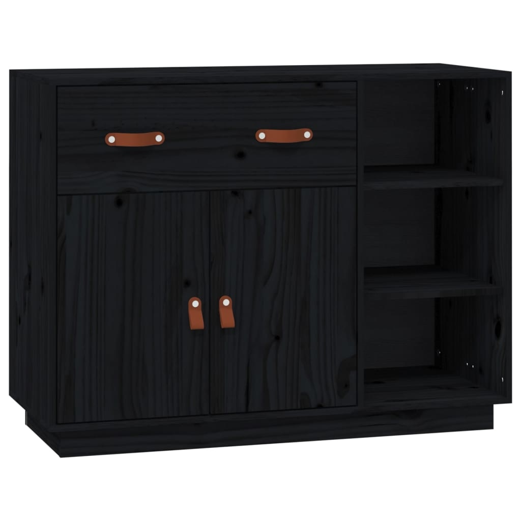 VidaXL Dressoir 98,5x40x75 cm massief grenenhout zwart