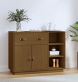 VidaXL Dressoir 98,5x40x75 cm massief grenenhout honingbruin