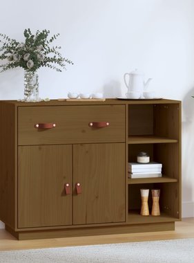 VidaXL Dressoir 98,5x40x75 cm massief grenenhout honingbruin