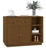 vidaXL Dressoir 98,5x40x75 cm massief grenenhout honingbruin