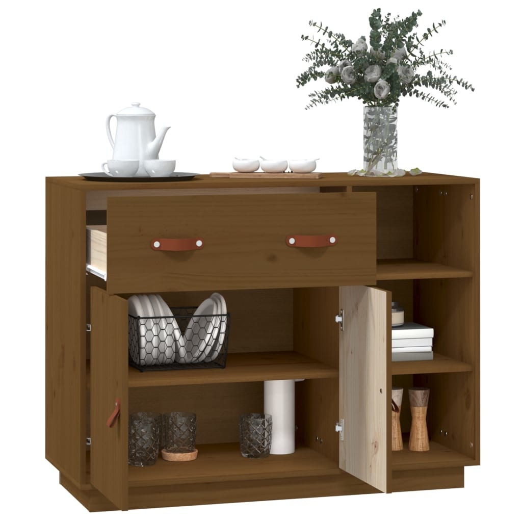 VidaXL Dressoir 98,5x40x75 cm massief grenenhout honingbruin