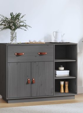 VidaXL Dressoir 98,5x40x75 cm massief grenenhout grijs