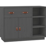 vidaXL Dressoir 98,5x40x75 cm massief grenenhout grijs