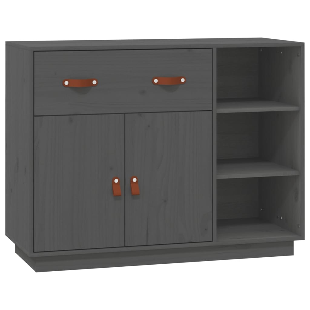 VidaXL Dressoir 98,5x40x75 cm massief grenenhout grijs