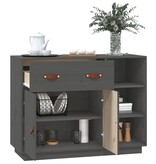 VidaXL Dressoir 98,5x40x75 cm massief grenenhout grijs